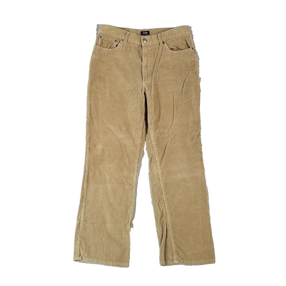 Izod jeans men's 33x30 brown corduroy regular fit straight‎ pants retro